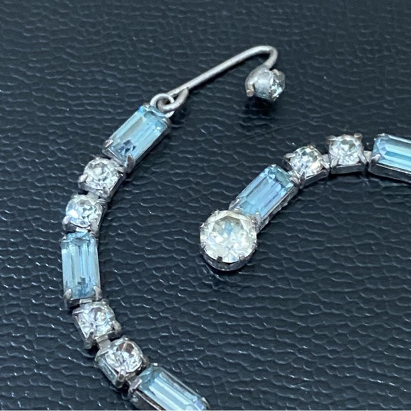 Vintage Unsigned Juliana? Purplish Blue Topaz Bib Statement Choker Necklace 35g - Picture 11 of 16